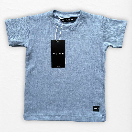 T-Shirt Text CZ Kid celeste