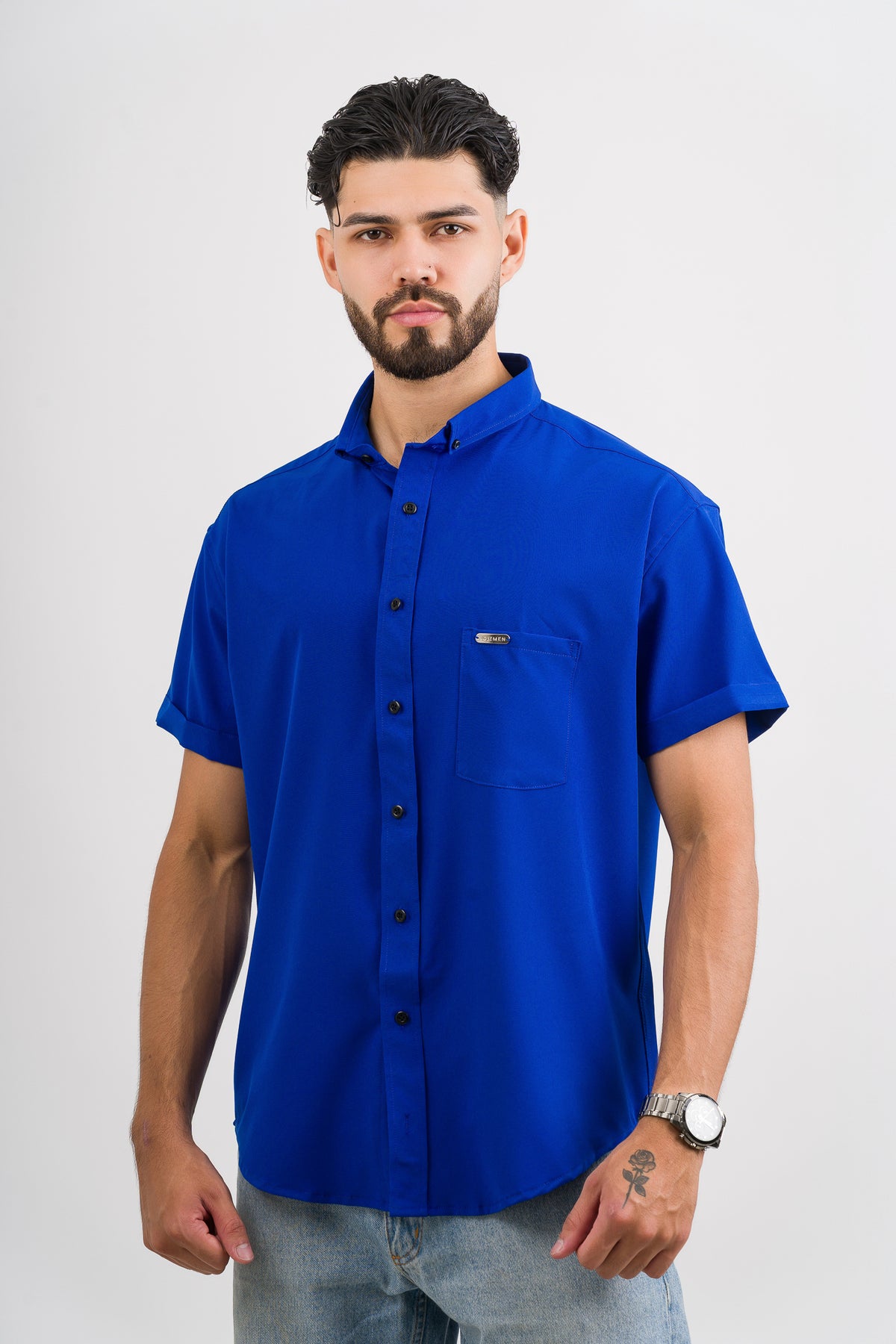 Camisa Button Triple Blue - Voszmen