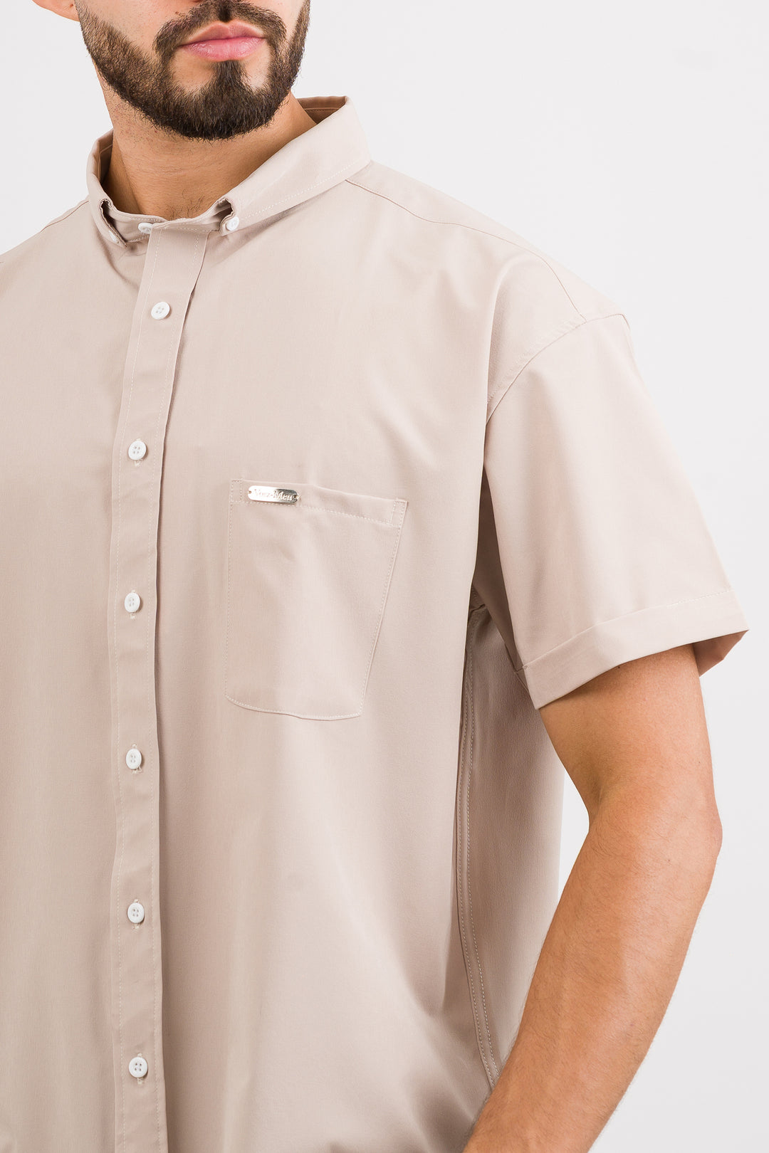Camisa Button Triple Beige