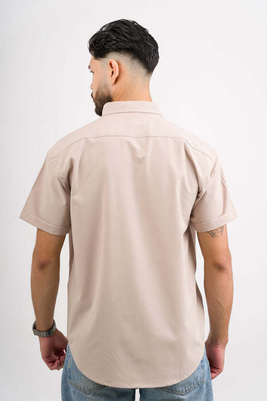 Camisa Button Triple Beige