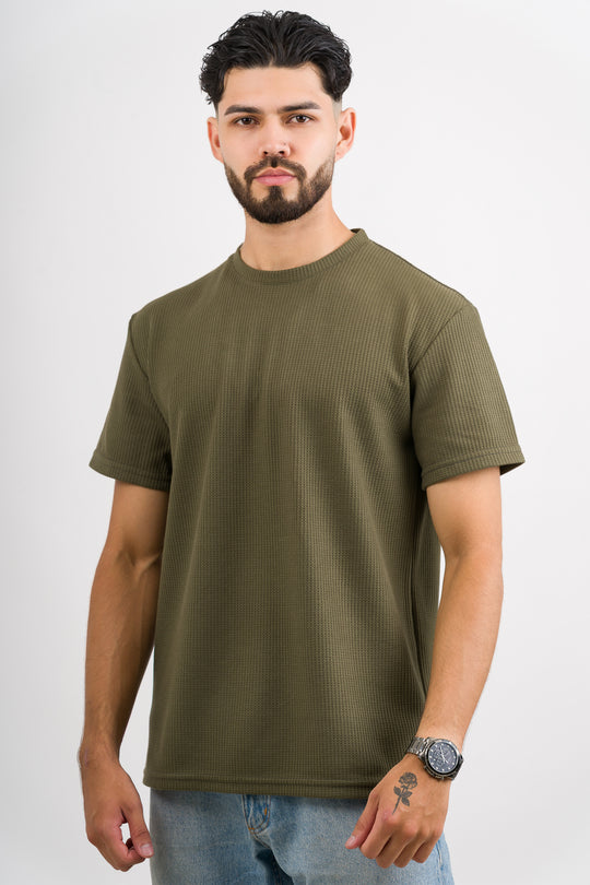 T-Shirt Text Q Verde Musgo