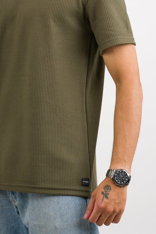 T-Shirt Text Q Verde Musgo