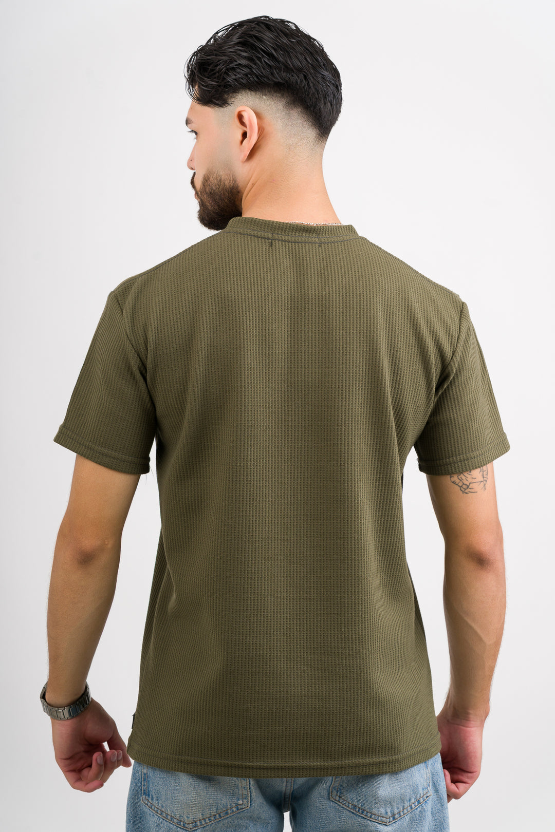 T-Shirt Text Q Verde Musgo