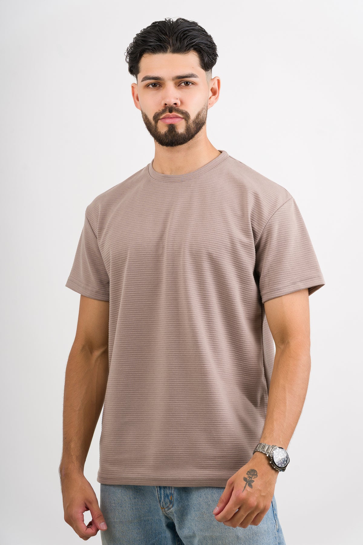 T-Shirt Text B Lighte brown - Voszmen