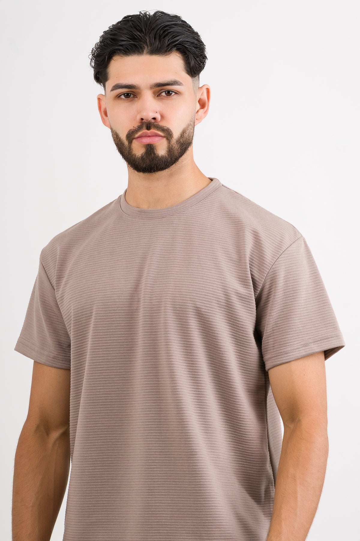 T-Shirt Text B Lighte brown - Voszmen