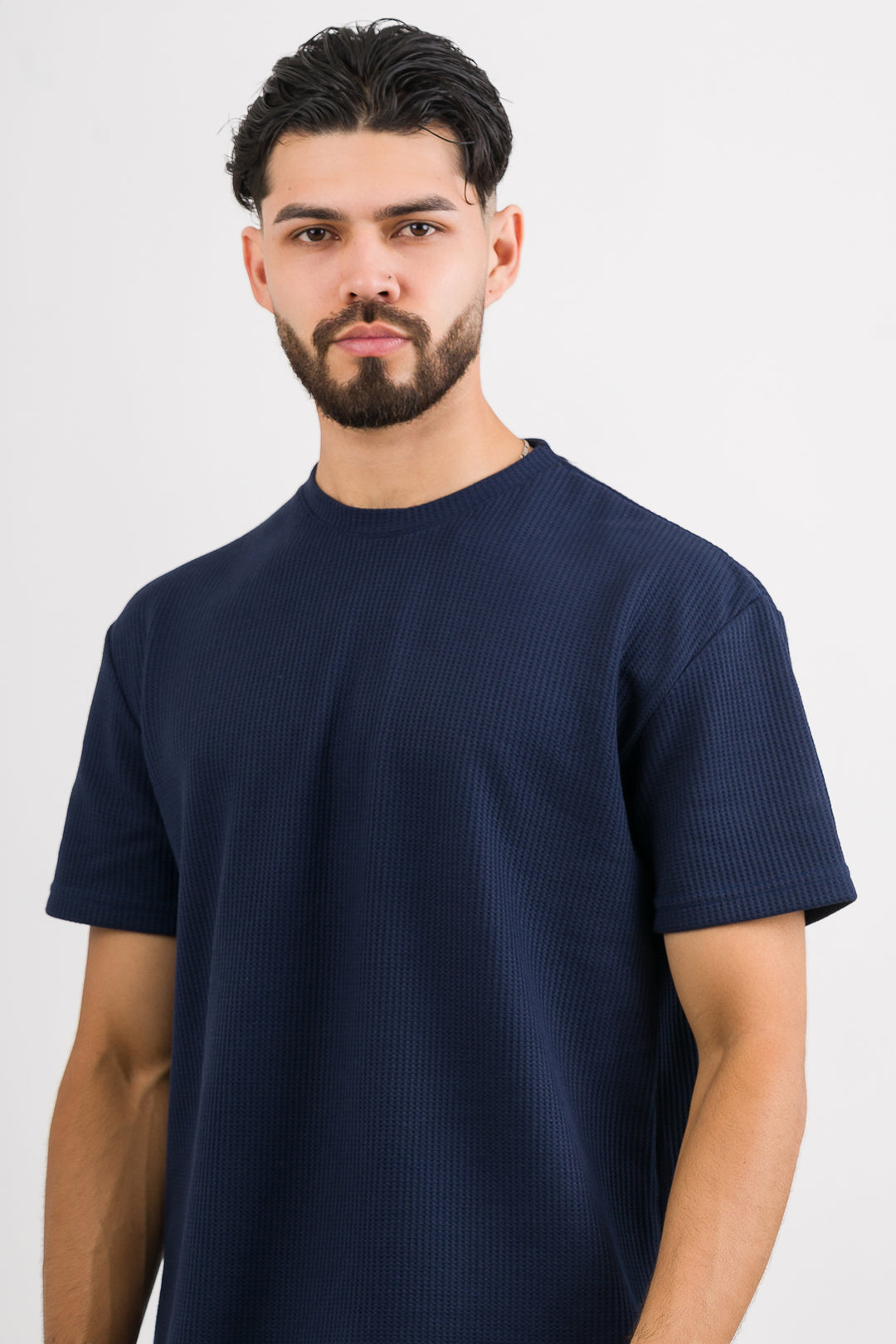 T-Shirt Text Q Azul Navy