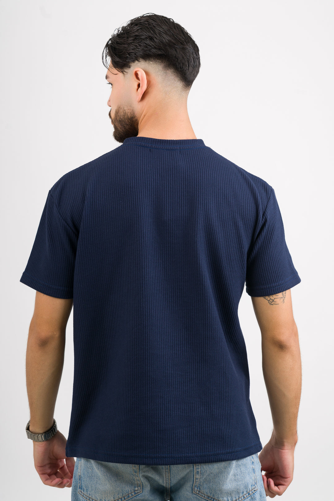 T-Shirt Text Q Azul Navy