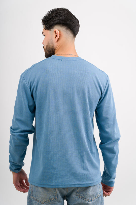 Camiseta ML Text M Celeste Dark