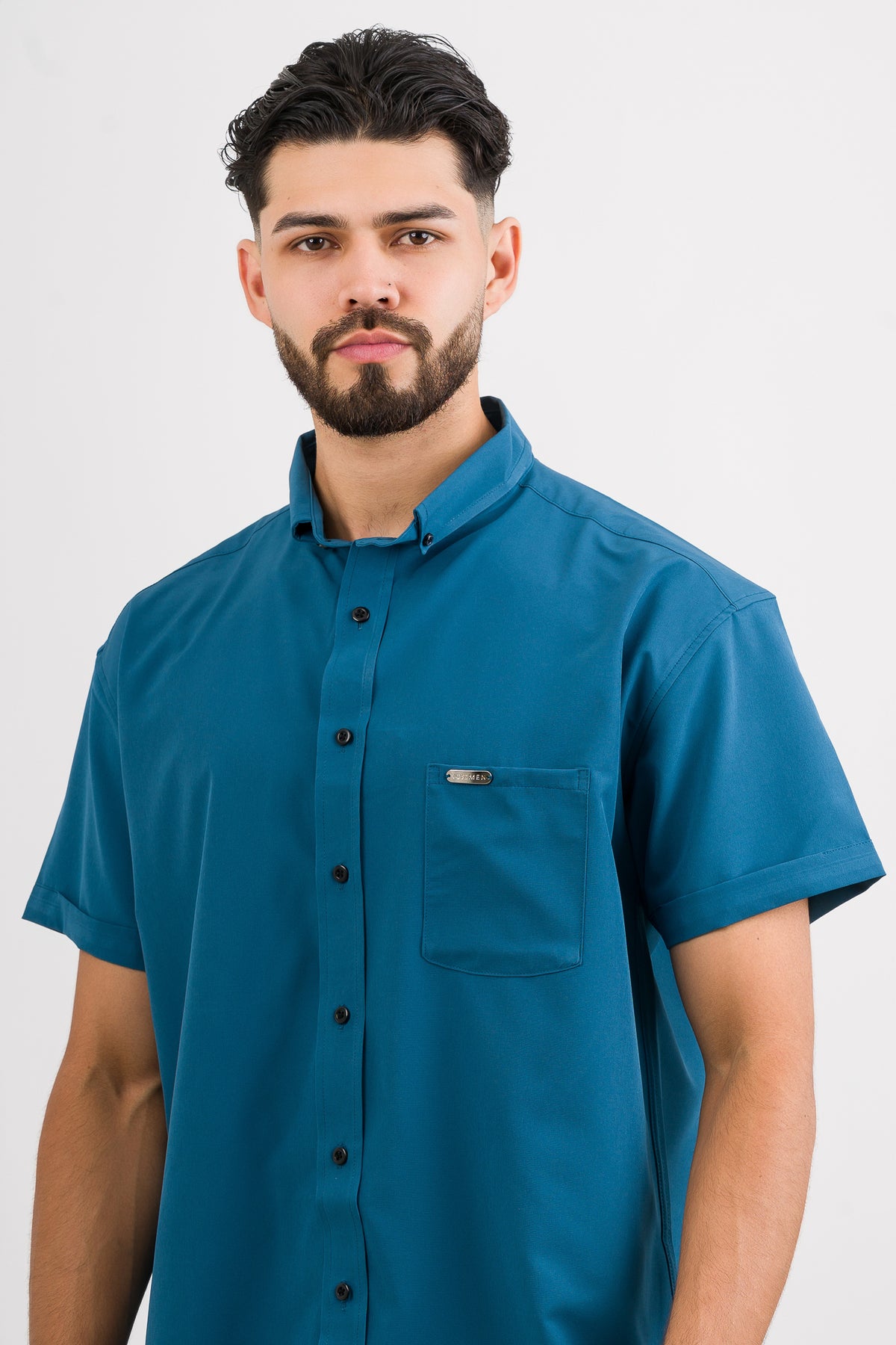 Camisa Button Triple Turquesa O - Voszmen
