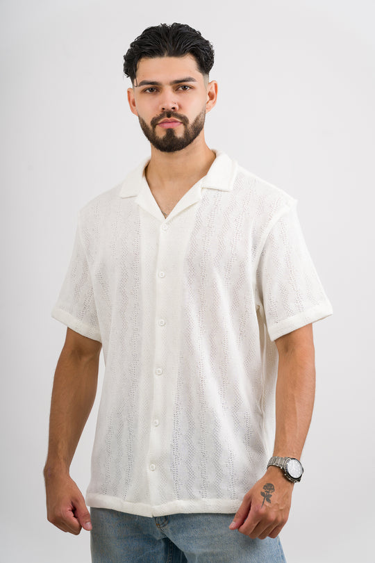 Camisa Over Tejida Mt Blanca H