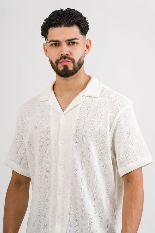 Camisa Over Tejida Mt Blanca H