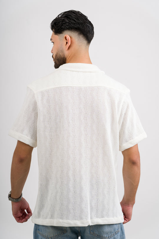 Camisa Over Tejida Mt Blanca H