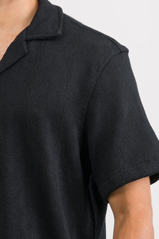Camisa Over Tejida Mt Negra