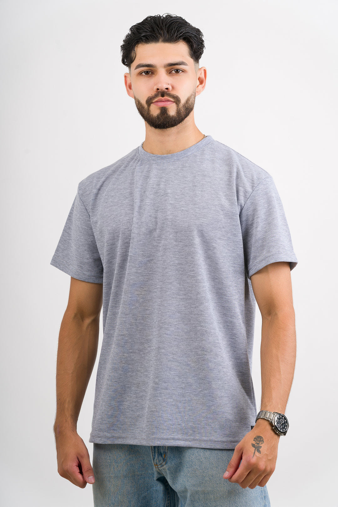 T-Shirt Text M Gris