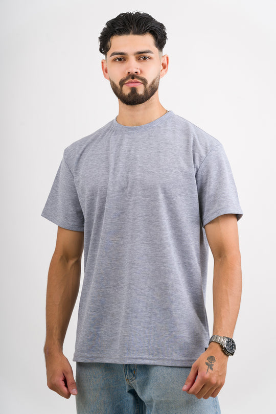 T-Shirt Text M Gris