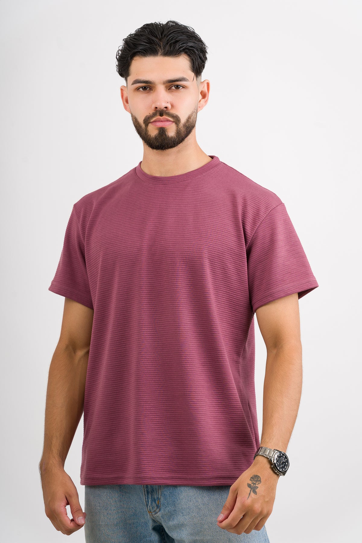 T-Shirt Text B Palo Rosa Dark - Voszmen