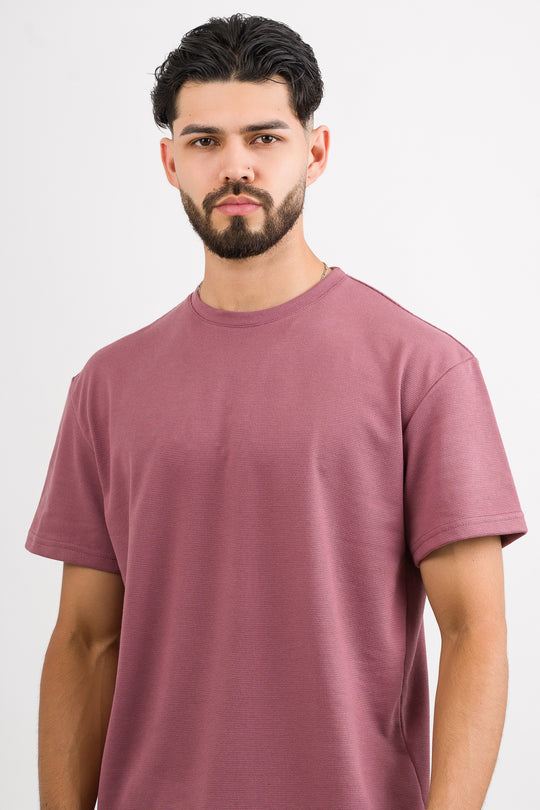 T-Shirt Text C Palo Rosa Dark