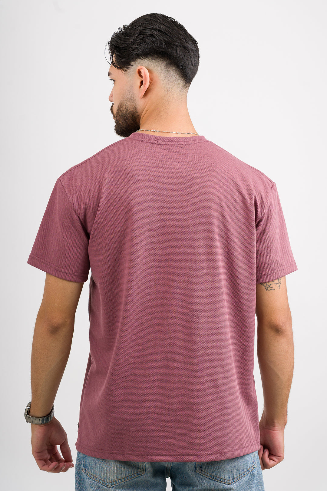T-Shirt Text C Palo Rosa Dark