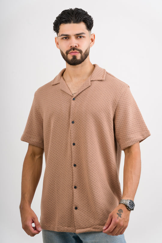 Camisa Over Tejida Mc Café