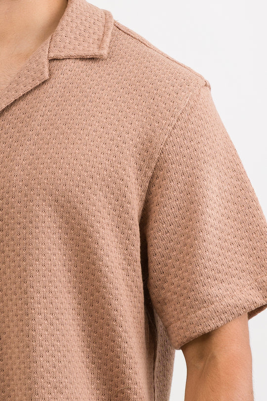 Camisa Over Tejida Mc Café