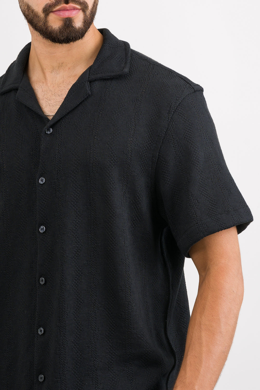 Camisa Over Tejida Mt Negra