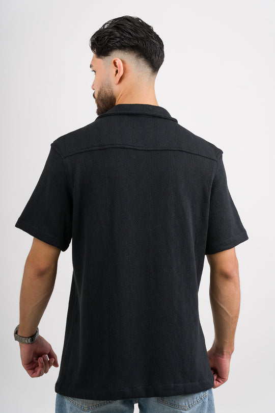 Camisa Over Tejida Mt Negra