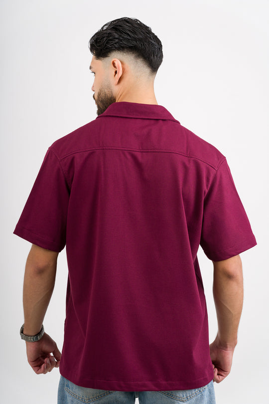 Camisa Text C vino