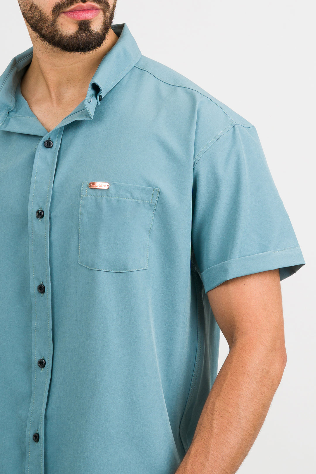 Camisa Button Triple Celeste