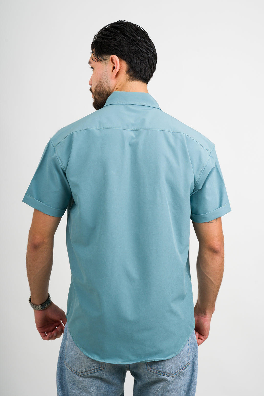 Camisa Button Triple Celeste