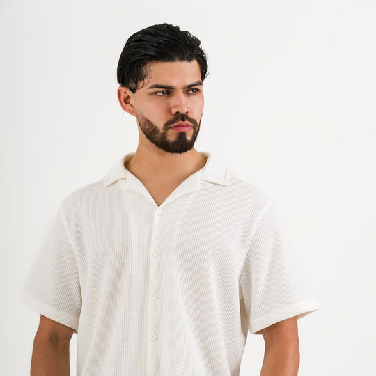 Camisa Text Q Blanca Hueso