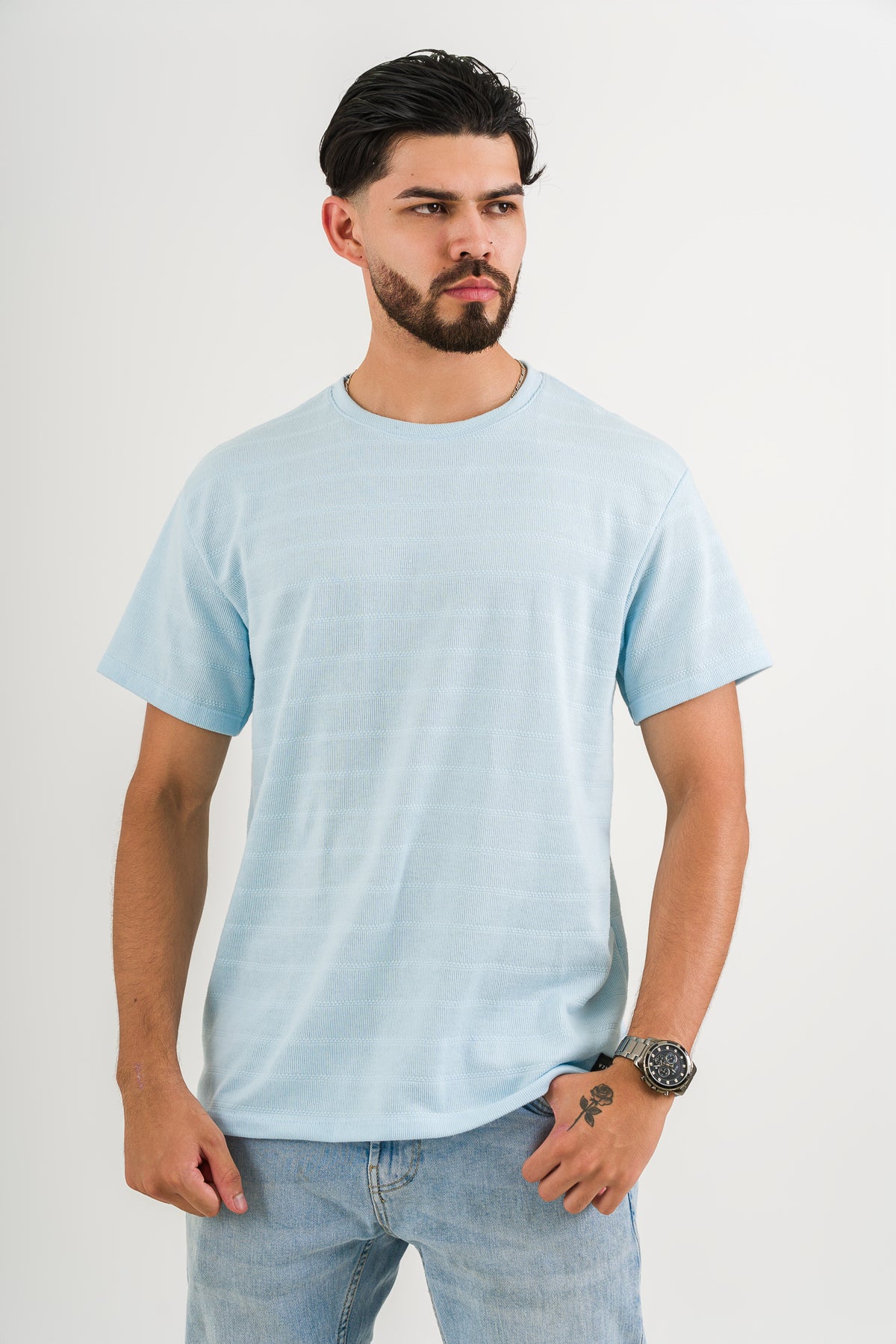 T-Shirt Text H Celeste claro - Voszmen