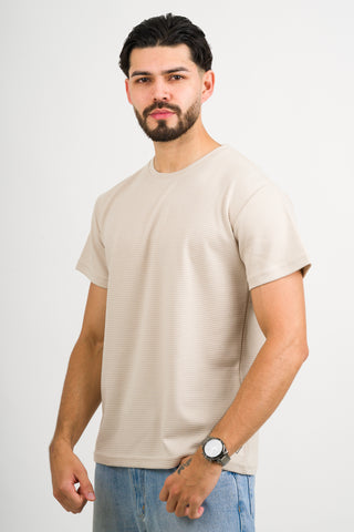T-Shirt Text B Beige