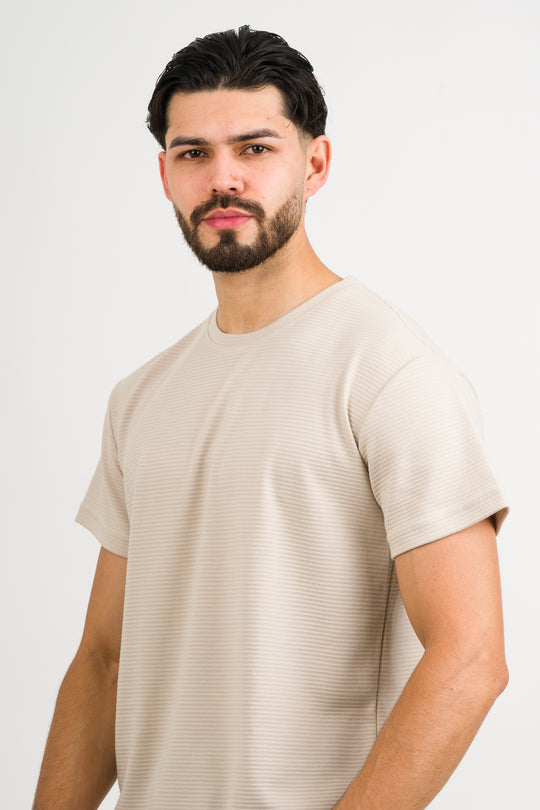 T-Shirt Text B Beige