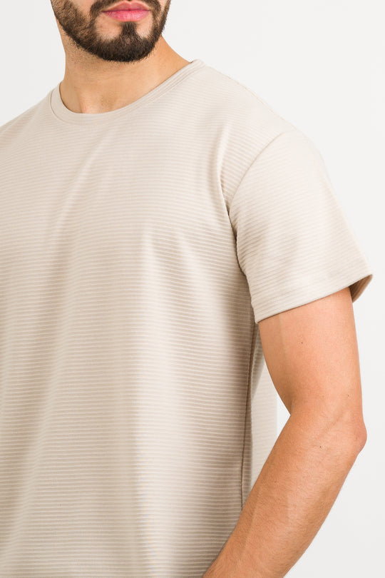 T-Shirt Text B Beige