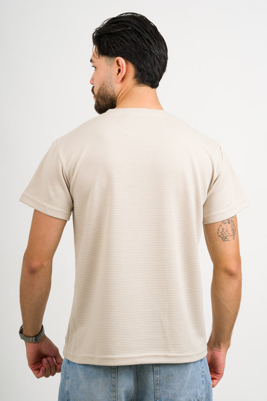 T-Shirt Text B Beige