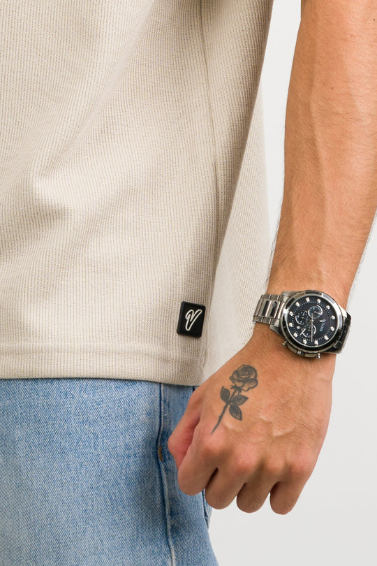 T-Shirt Over Text W beige