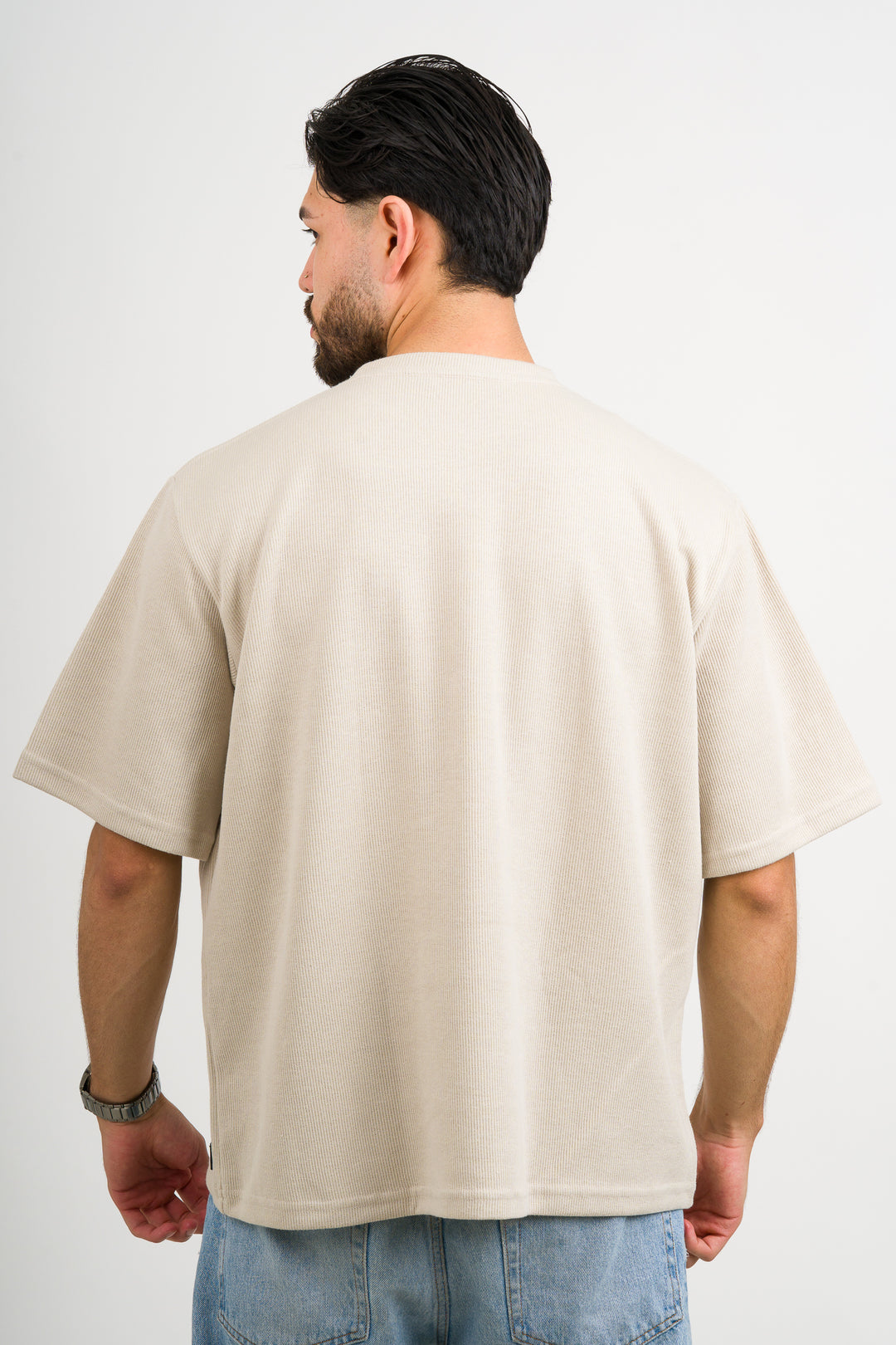 T-Shirt Over Text W beige