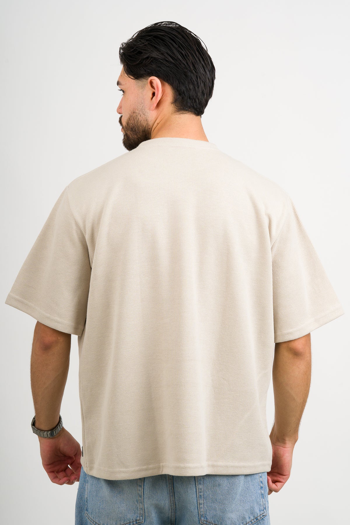 T-Shirt Over Text W beige - Voszmen
