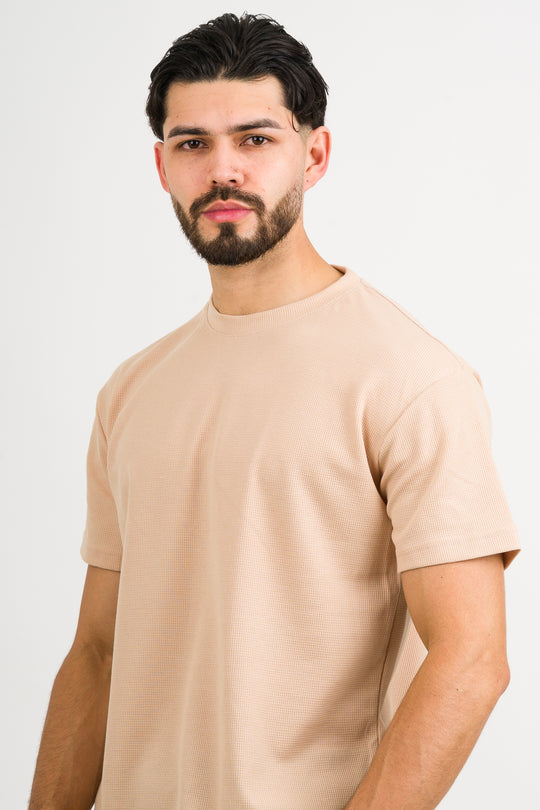 T-Shirt Text M Beige Oscuro