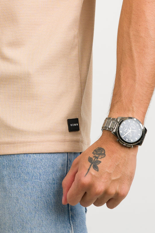 T-Shirt Text M Beige Oscuro