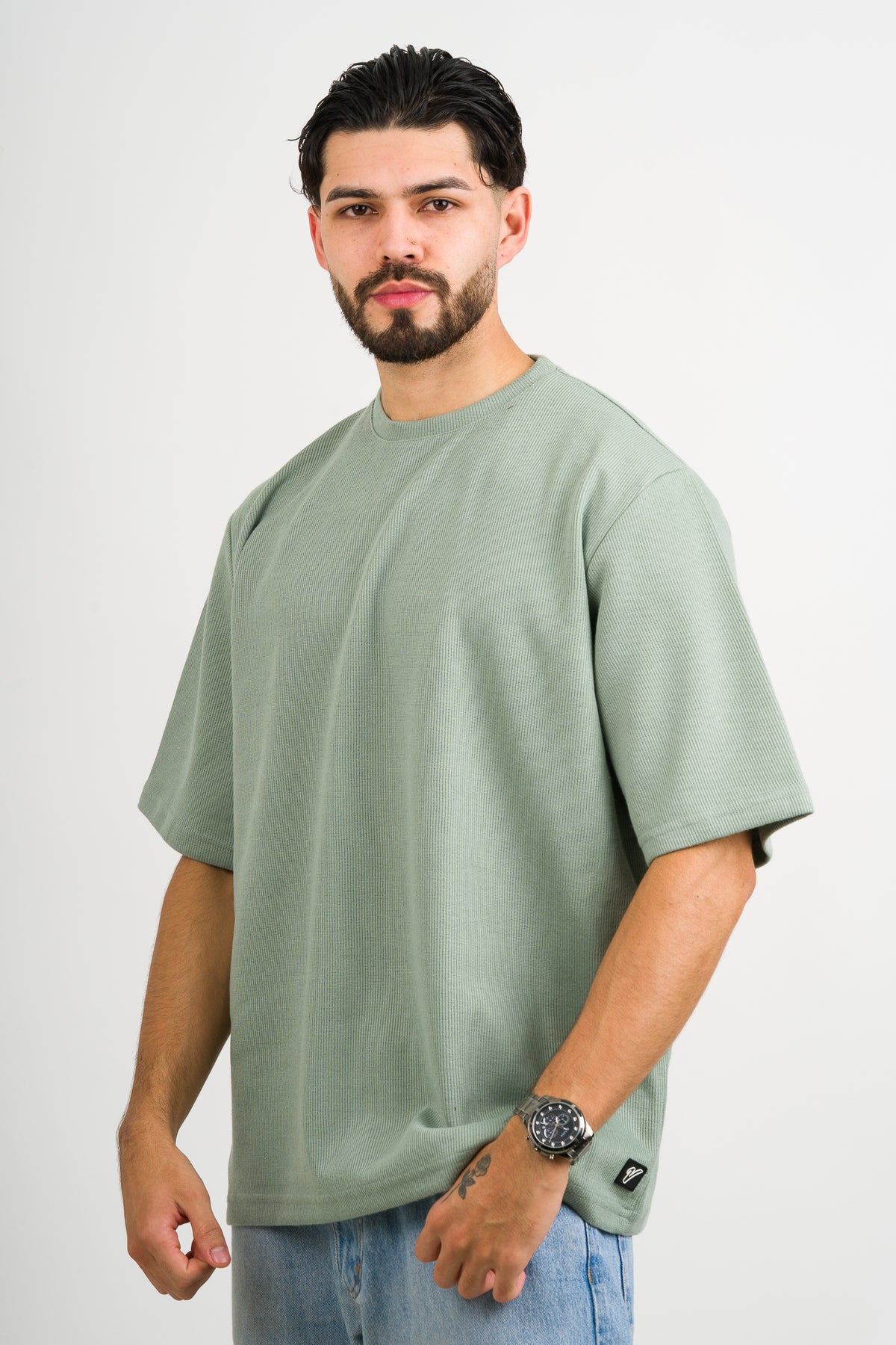 T-Shirt Over Text W Verde Pastel - Voszmen