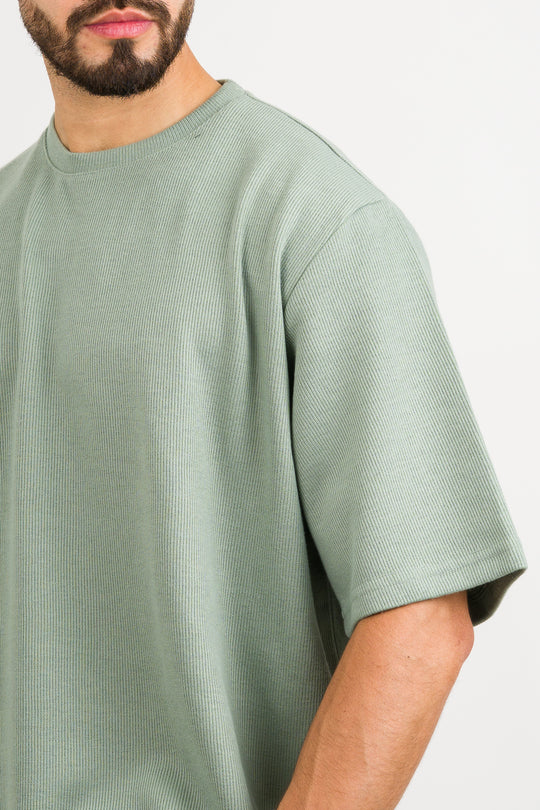 T-Shirt Over Text W Verde Pastel