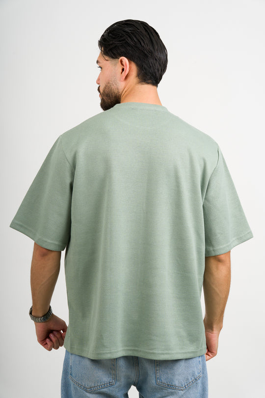 T-Shirt Over Text W Verde Pastel