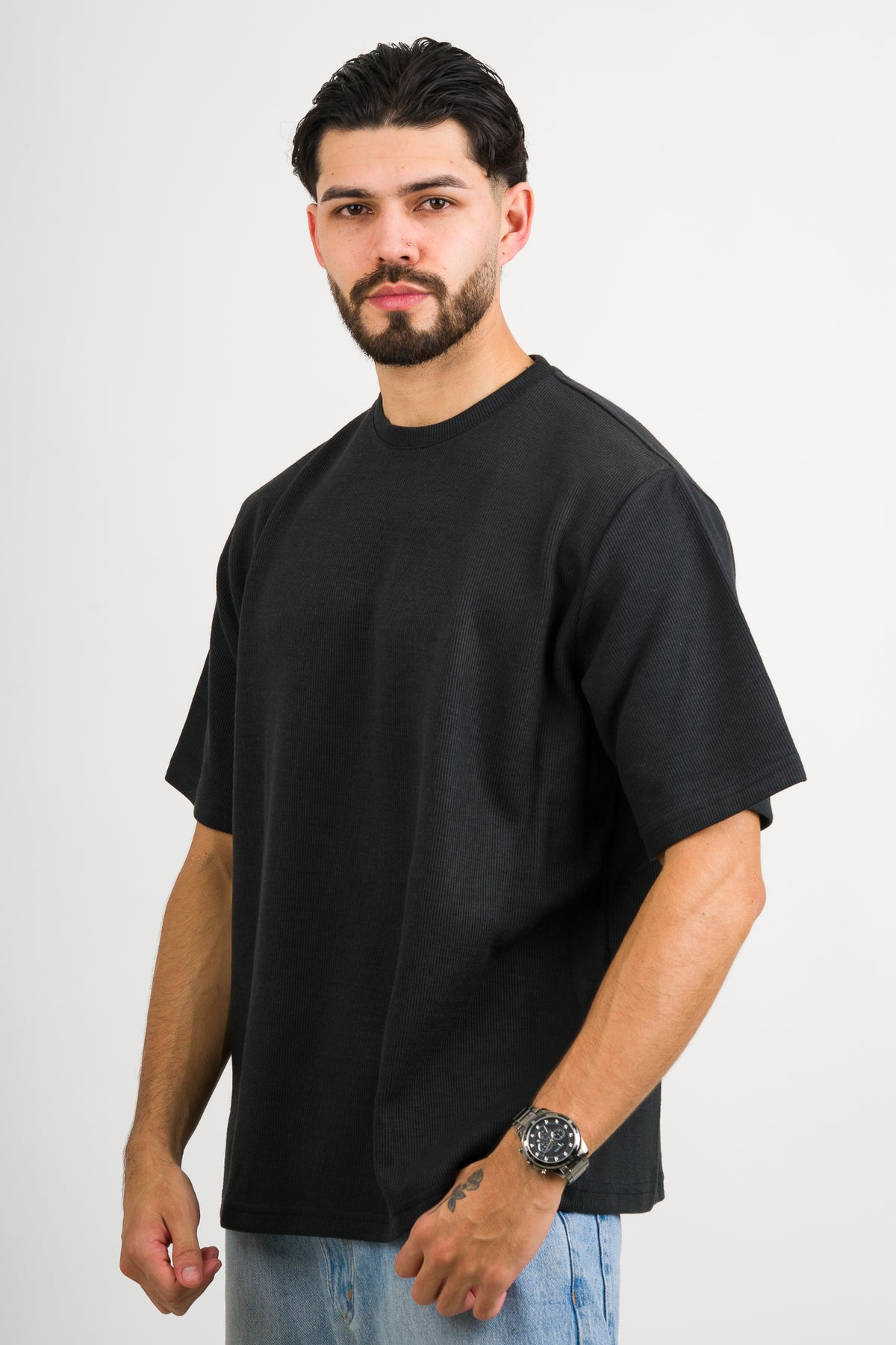 T-Shirt Over Text W Negro - Voszmen