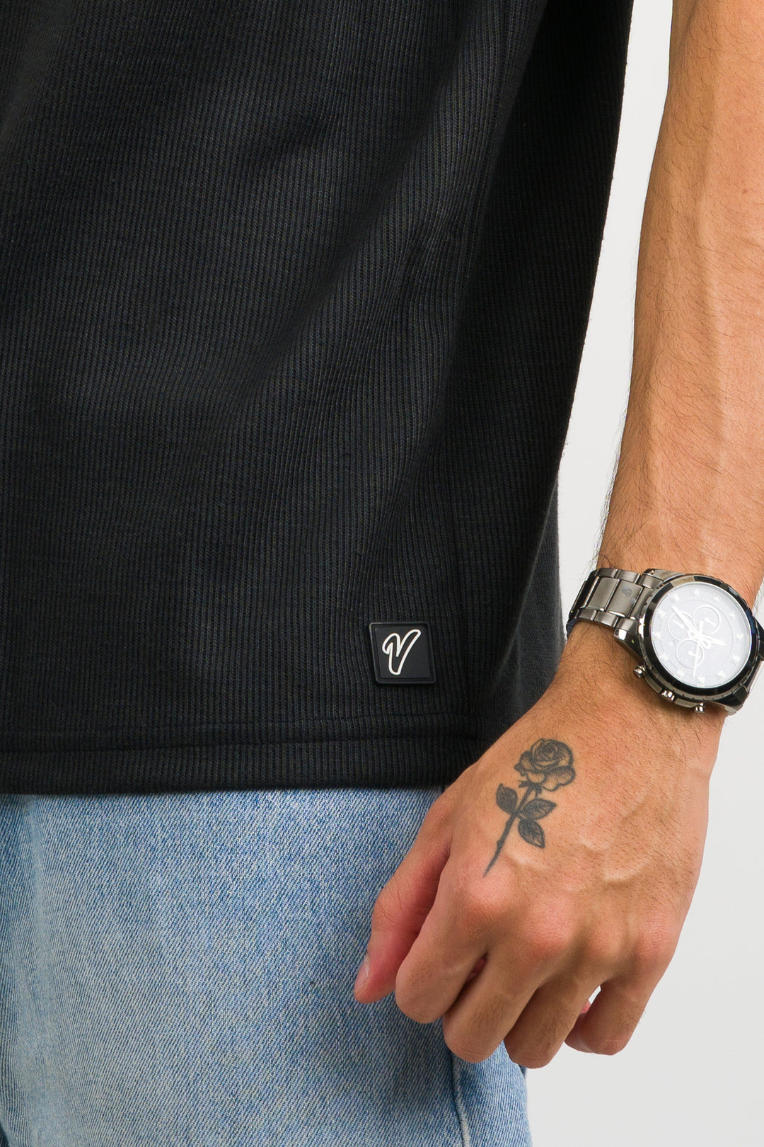 T-Shirt Over Text W Negro