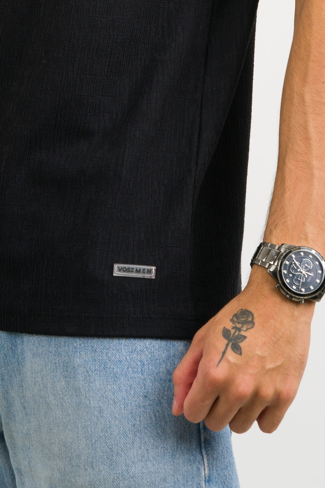 T-Shirt Text CZ Negro