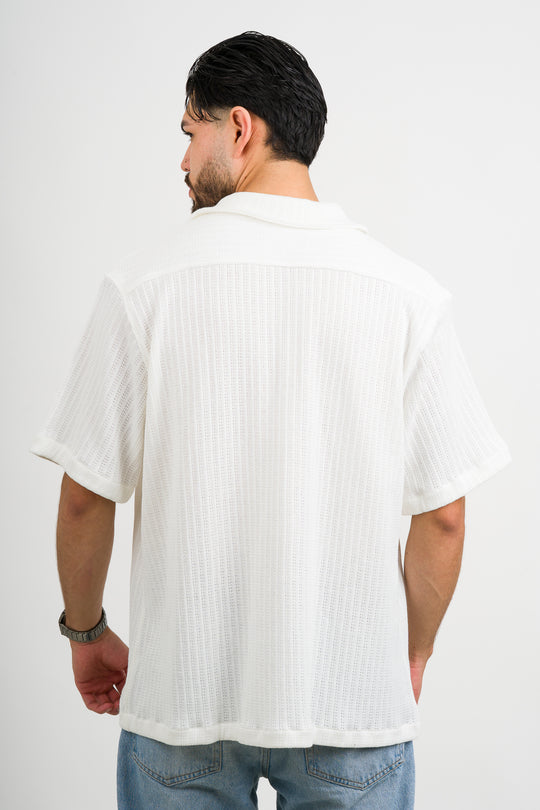 Camisa Over Tejida Md Blanco H