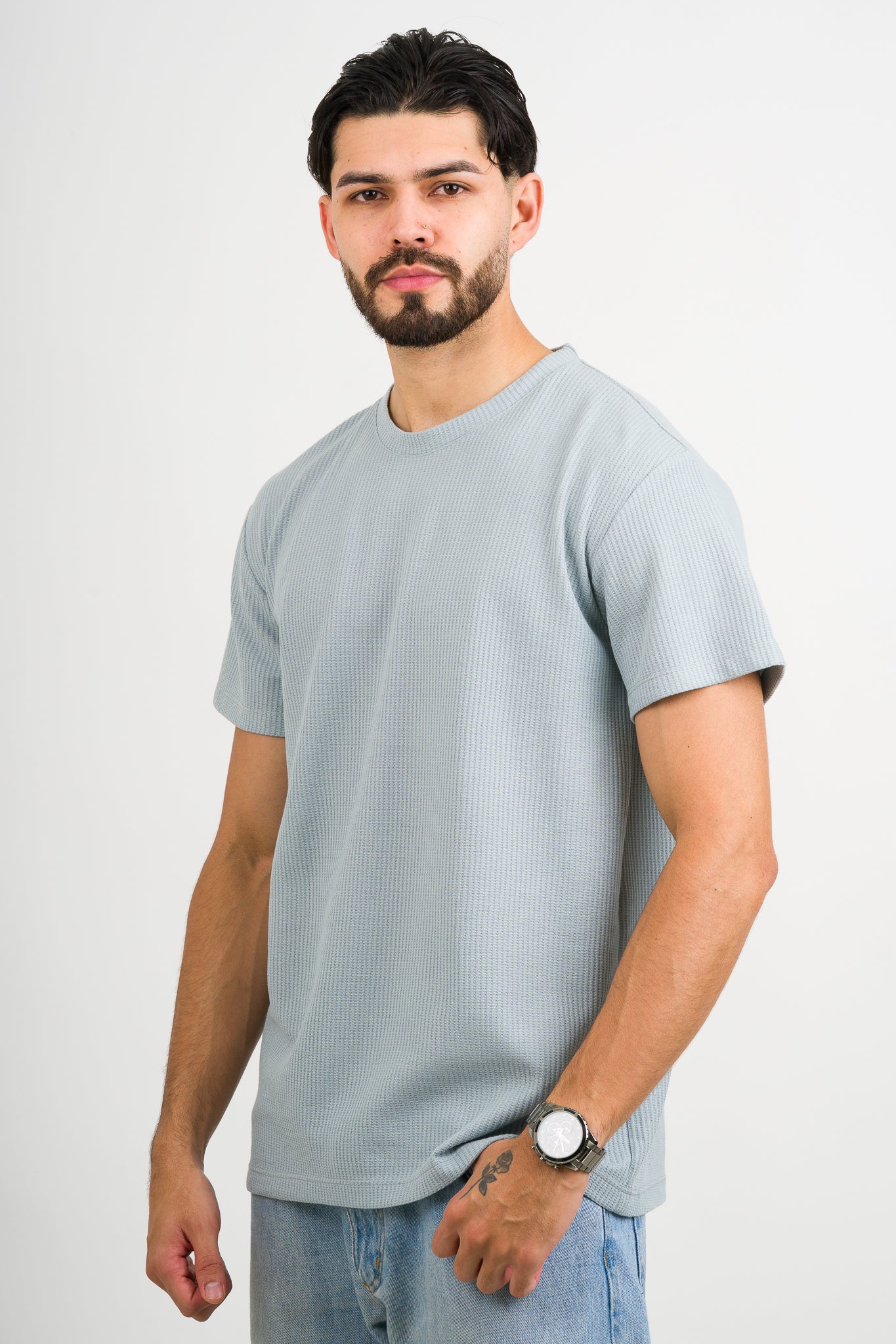 T-Shirt Text Q Celeste Pastel - Voszmen