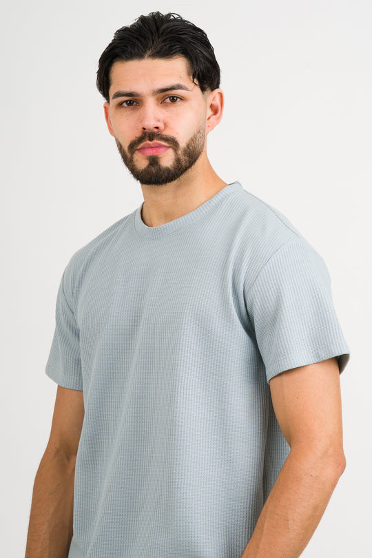 T-Shirt Text Q Celeste Pastel - Voszmen