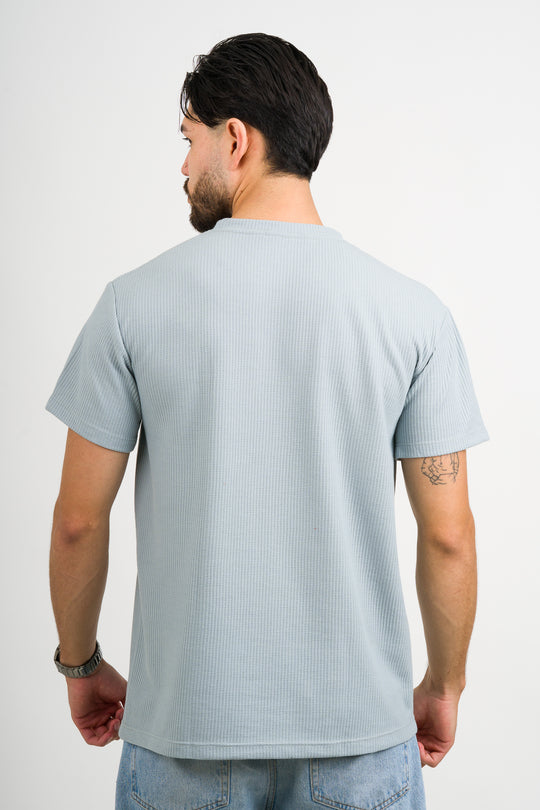 T-Shirt Text Q Celeste Pastel - Voszmen